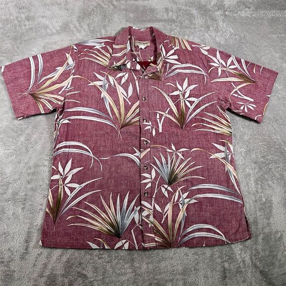 Vintage Cooke Street Men's Shirt XL Red Hawaiian AOP Floral Short Sleeve - Picture 1 of 9